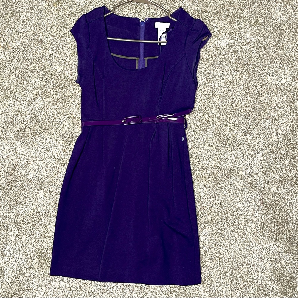 Plumb belted dress